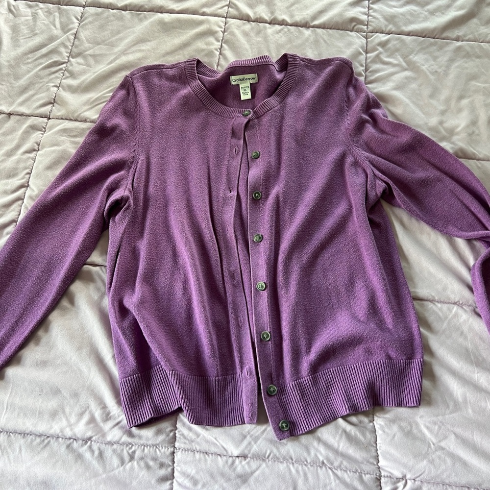 Croft & Barrow Purple Cardigan Sweater
